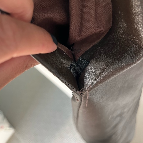 VINTAGE Real Leather and Fur Trench Coat - Picture 7 of 11